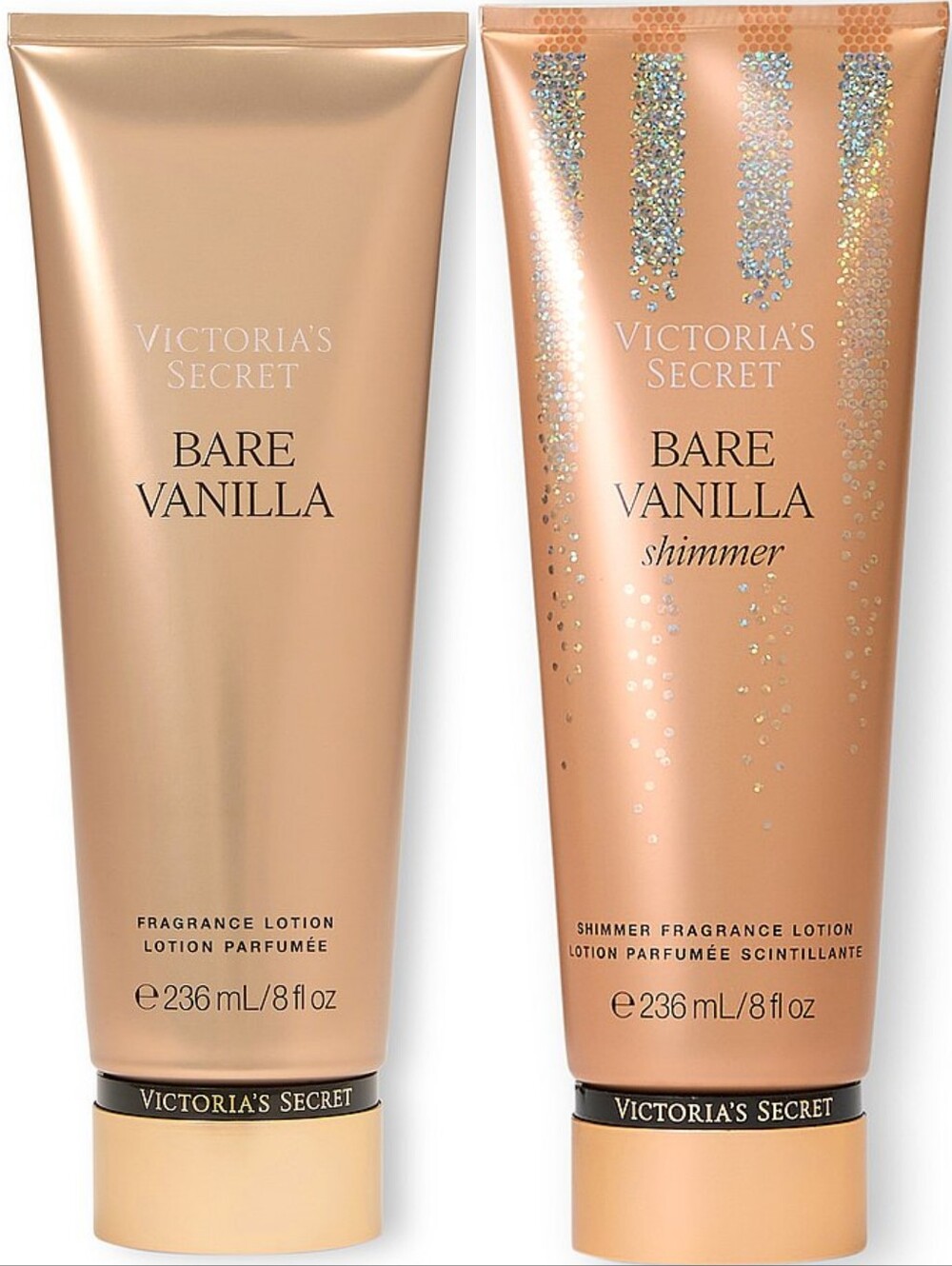 Victoria's Secret Bare Vanilla & Bare Vanilla Shimmer Fragrance Body Lotion Set